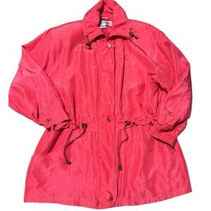 Vintage BERNARDO Women's Pink Lightweight 100% Silk Jacket Medium‎ Shoulder Pads